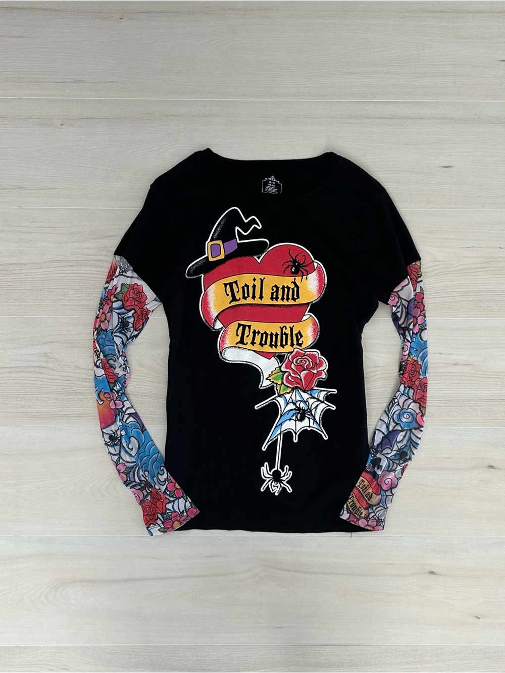 tattoo sleeve toil and trouble long sleeve